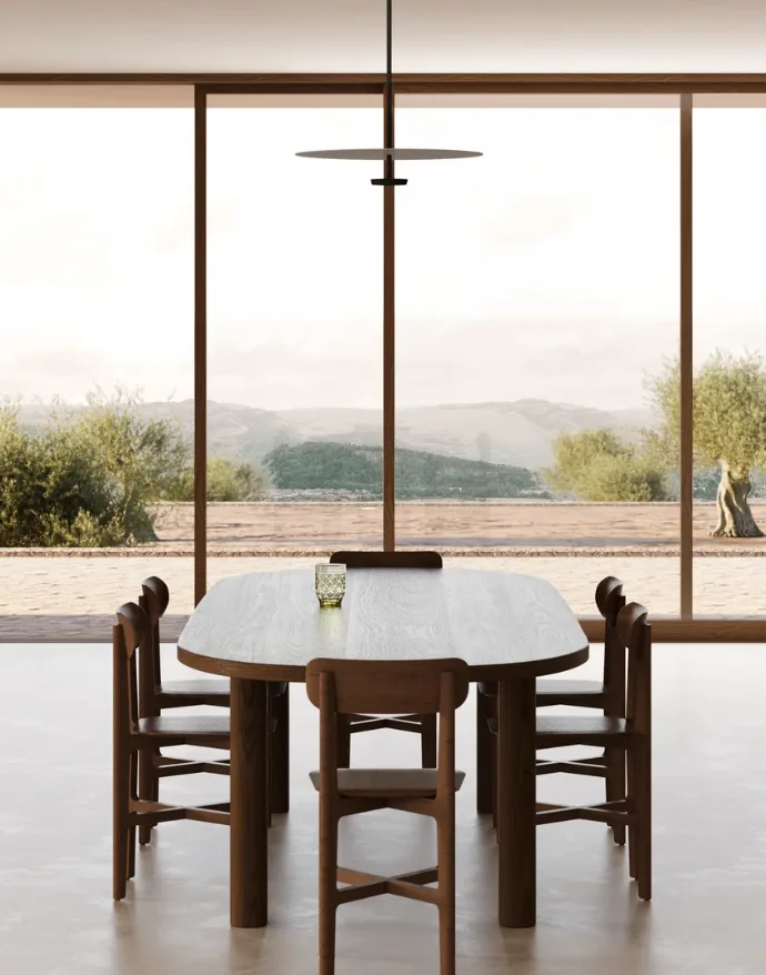 Casa Marjada, comedor con olivos
